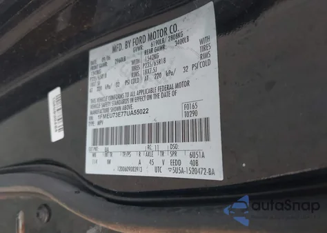 2007 Ford Explorer Xlt из США, поврежденный, VIN 1FMEU73E77UA55022